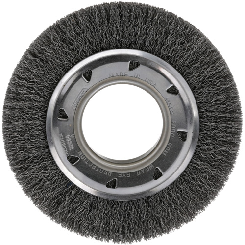 Crimped Wire Wheel Brush - Medium Face, 4-1/4" Dia., 0.012 Fill, 2" Arbor Fastek