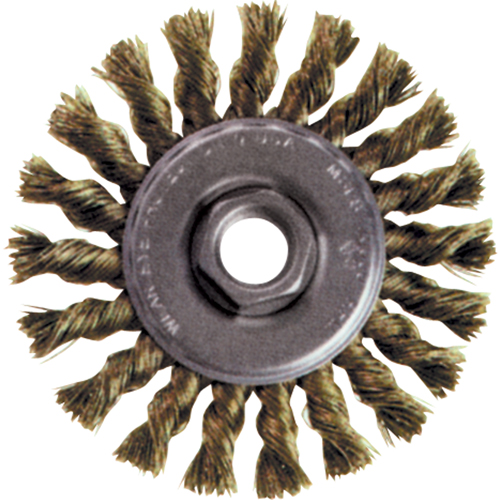 High Speed Small Grinder Knot Wire Wheel Brush, 5" Dia., 0.02" Fill, 5/8"-11 Arbor, Steel Fastek