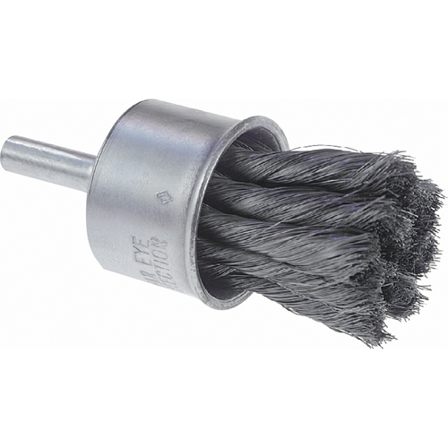 Knot Wire End Brush, 1" Dia., 0.006" Wire Dia., 1/4" Shank Fastek