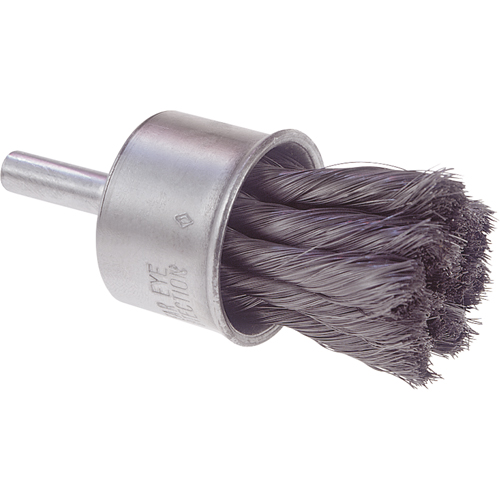 Knot Wire End Brush, 1/2" Dia., 0.014 Wire Dia., 1/4" Shank Fastek
