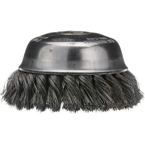Knotted Cup Brush, 4" Dia. x 5/8"-11 Arbor Fastek