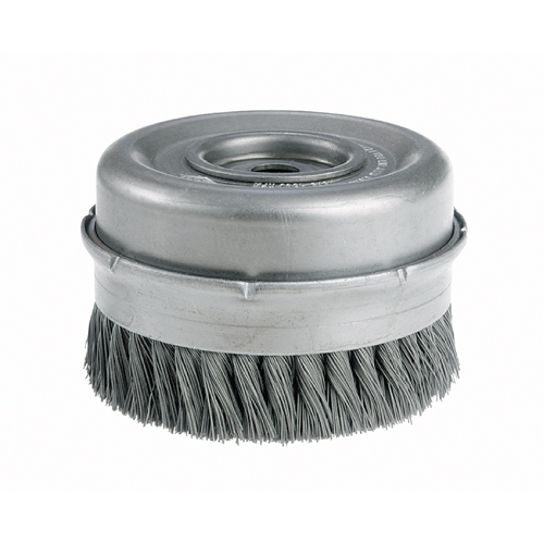Knot Wire Cup Brushes with Bridle - Heavy-Duty, 4" Dia. x 5/8"-11 Arbor Fastek