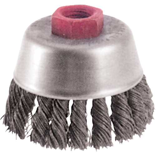 Knot Wire Cup Brushes - High Speed Small Grinder, 2-3/4" Dia. x M10x1.25 Arbor Fastek