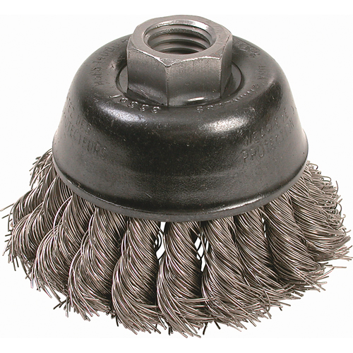 Knot Wire Cup Brushes - High Speed Small Grinder, 2-3/4" Dia. x 5/8"-11 Arbor Fastek
