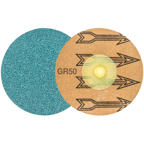 TWIST TOPCUT Sanding Disc, 3" Dia., 50 Grit, Zirconium Fastek