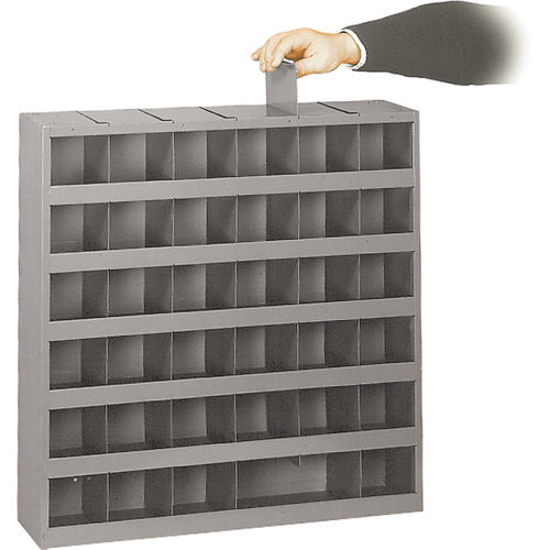 Armoires pour bacs de rangement ajustables, Acier, 36 tiroirs, 23-3/4" x 4-3/4" x 23-3/4", Gris Fastek