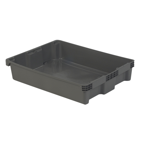 Polylewton Stack-N-Nest&reg; Containers, 6.1" x 29.6" x 22.4", Grey Fastek