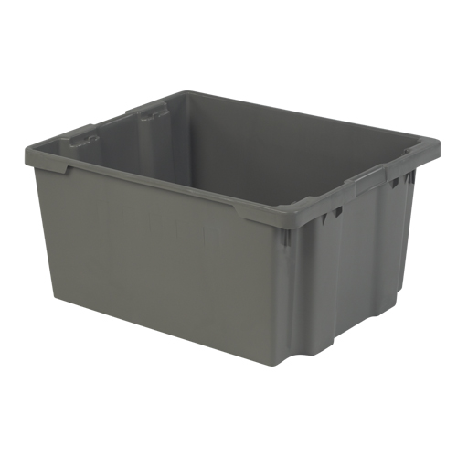 Polylewton Stack-N-Nest&reg; Containers, 15.1" x 30.1" x 24", Grey Fastek