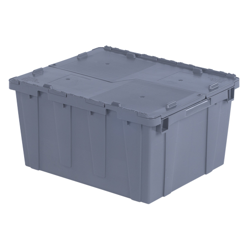 Flipak&reg; Polyethylene Plastic (PE) Distribution Containers, 23.9" x 19.6" x 12.6", Grey Fastek