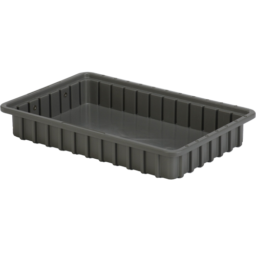 Contenants Divider Box, Poly&eacute;thyl&egrave;ne, 16,5" la x 10,9" p x 2,5" h, Gris Fastek
