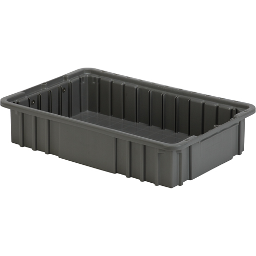 Contenant Divider Box, Poly&eacute;thyl&egrave;ne, 15,5" la x 9,9" p x 3,5" h, Gris Fastek