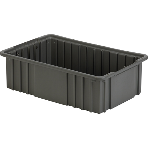 Contenant Divider Box, Poly&eacute;thyl&egrave;ne, 16,5" la x 10,9" p x 5" h, Gris Fastek