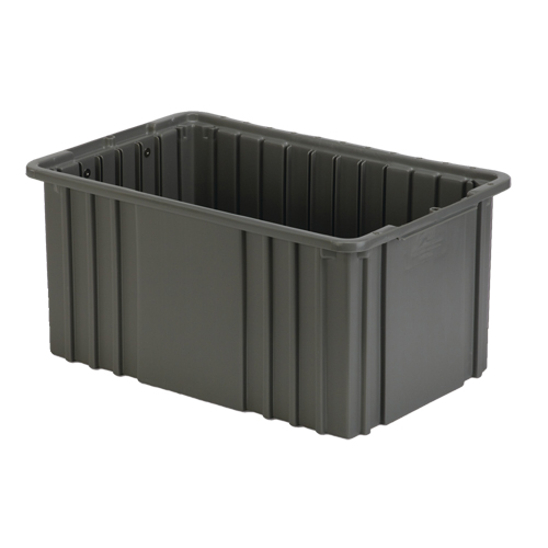 Contenant Divider Box, Poly&eacute;thyl&egrave;ne, 15,5" la x 9,9" p x 8" h, Gris Fastek