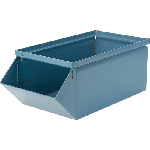 Steel Bin, 100 lbs. Cap., 12" W x 20-1/2" D x 9-1/2" H, Blue Fastek