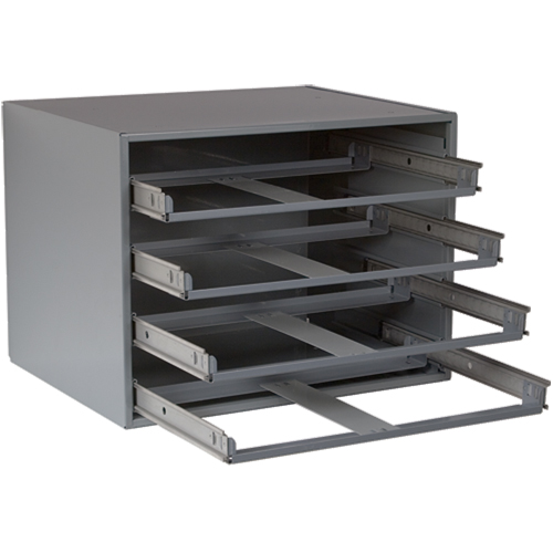 Compartment Box Cabinets, Steel, 4 Slots, 20" W x 15-3/4" D x 15" H, Grey Fastek