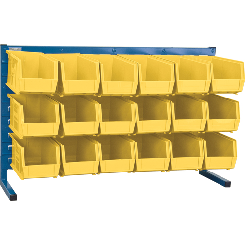 Louvered Rack with Bins, 18 Bins, 36" W x 8-1/4" D x 22" H Fastek