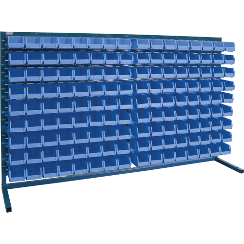 Louvered Rack with Bins, 144 Bins, 72" W x 15" D x 40" H Fastek