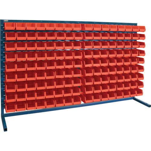 Louvered Rack with Bins, 144 Bins, 72" W x 15" D x 40" H Fastek