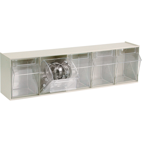 Tip-Out Bins Modular Storage System, 23-5/8" W x 5-1/4" D x 6-1/2" H, 5 Drawers Fastek