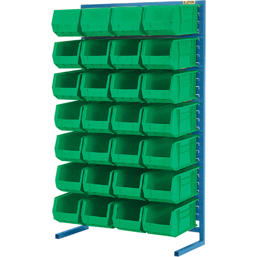 Single-Sided Stationary Bin Rack, 36" W x 12" D x 61" H, 28 Bins Fastek