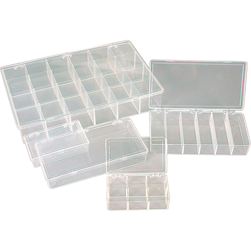 K-Resin Compartment Box, Plastic, 36 Slots, 6-9/16" W x 9-5/8" D x 1-1/2" H, Transparent Fastek