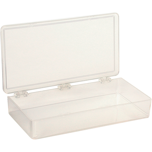 K-Resin Compartment Box, Plastic, 4" W x 8" D x 1-3/16" H, Transparent Fastek
