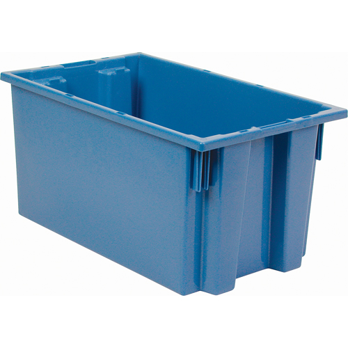Stack & Nest Totes, 9" x 18" x 11", Blue Fastek