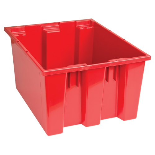 Stack & Nest Totes, 10" x 19.5" x 15.5", Red Fastek