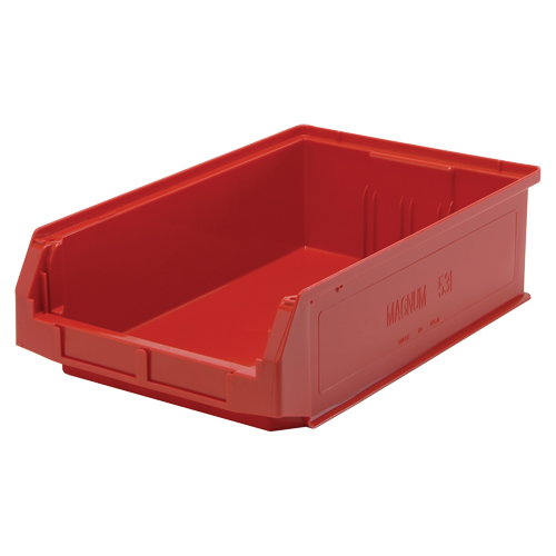 Giant Stacking Containers, 12.375" W x 19.75" D x 5.875" H, Red Fastek
