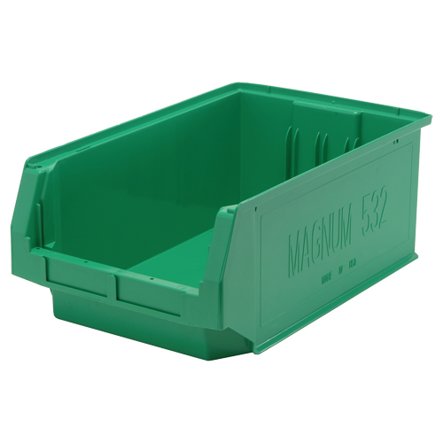Giant Stacking Containers, 12.375" W x 19.75" D x 7.875" H, Green Fastek