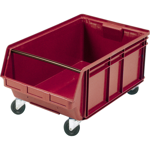 Mobile Giant Stacking Bin, 11-7/8" H x 18-3/8" W x 29" D, 150 lbs. Capacity, Red Fastek
