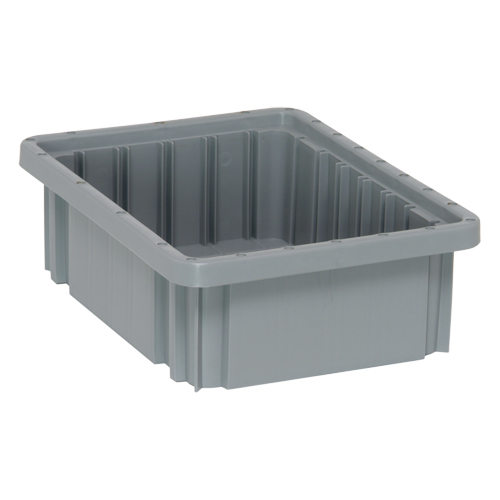 Contenants Divider Box, Plastique, 10,9" la x 8,3" p x 3,5" h, Gris Fastek
