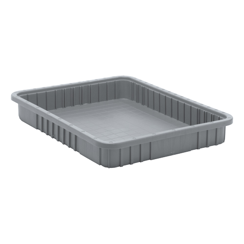 Contenants Divider Box, Plastique, 22,5" la x 17,5" p x 3" h, Gris Fastek