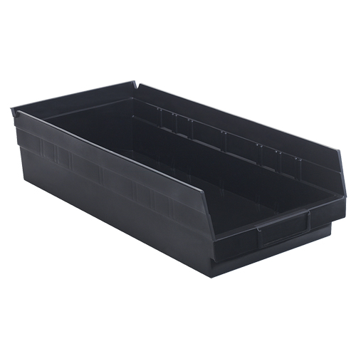 Bac pour &eacute;tag&egrave;re &eacute;conomique, 8-3/8" la, 4" h x 17-7/8" p, Noir Fastek