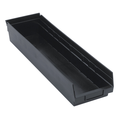 Economy Shelf Bin, 6-5/8" W x 4" H x 23-5/8" D, Black Fastek