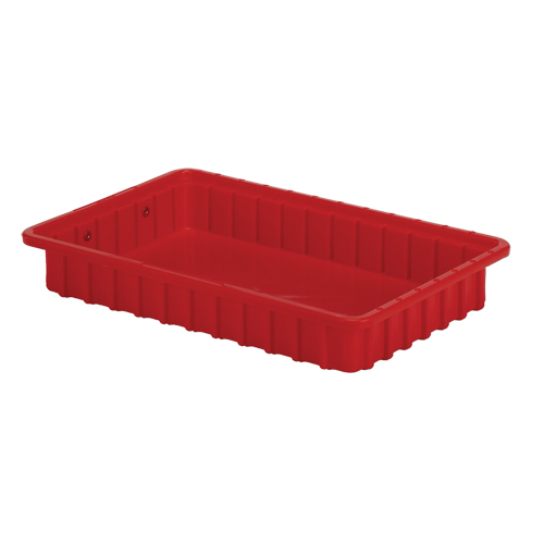 Contenants Divider Box, Poly&eacute;thyl&egrave;ne, 16,5" la x 10,9" p x 2,5" h, Rouge Fastek