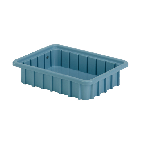 Divider Box&reg; Containers, Polyethylene, 10.8" W x 8.3" D x 2.5" H, Light Blue Fastek