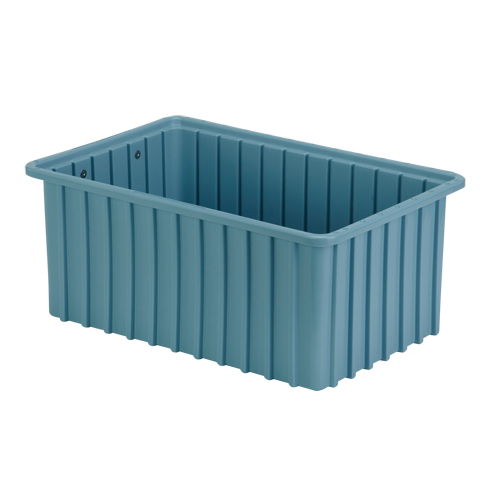 Divider Box&reg; Containers, Polyethylene, 16.5" W x 10.9" D x 7" H, Light Blue Fastek