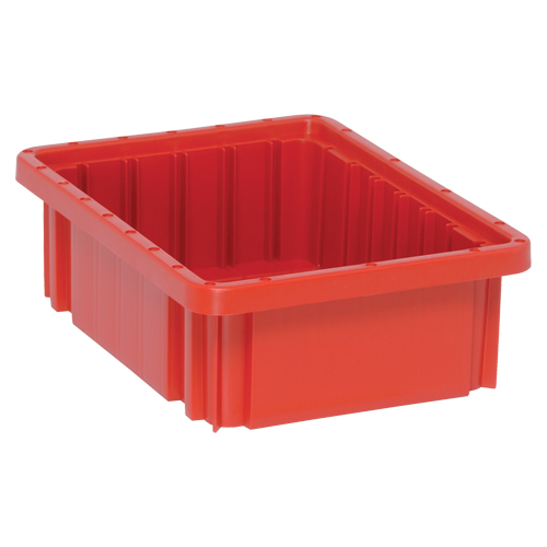 Contenants Divider Box, Plastique, 10,9" la x 8,3" p x 3,5" h, Rouge Fastek