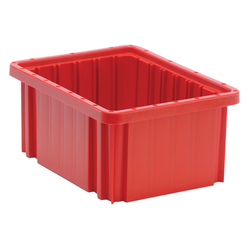 Divider Box&reg; Containers, Plastic, 10.9" W x 8.3" D x 5" H, Red Fastek