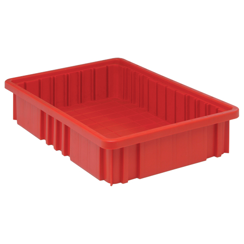 Contenants Divider Box, Plastique, 16,5" la x 10,9" p x 3,5" h, Rouge Fastek