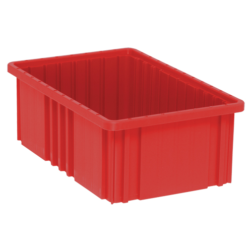Divider Box&reg; Containers, Plastic, 16.5" W x 10.9" D x 6" H, Red Fastek