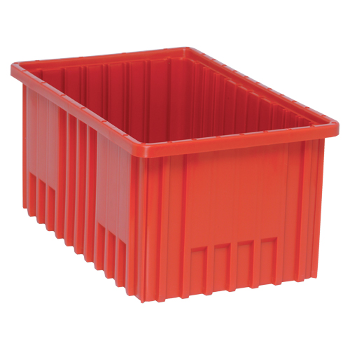 Divider Box&reg; Containers, Plastic, 16.5" W x 10.9" D x 8" H, Red Fastek