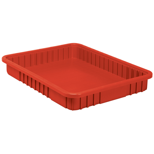 Divider Box&reg; Containers, Plastic, 22.5" W x 17.5" D x 3" H, Red Fastek