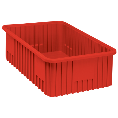 Divider Box&reg; Containers, Plastic, 22.5" W x 17.5" D x 8" H, Red Fastek