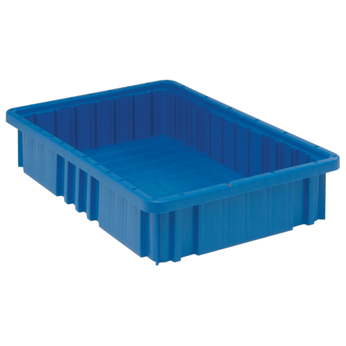 Divider Box&reg; Containers, Plastic, 16.5" W x 10.9" D x 3.5" H, Blue Fastek