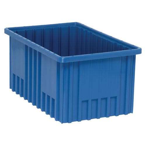 Divider Box&reg; Containers, Plastic, 16.5" W x 10.9" D x 8" H, Blue Fastek