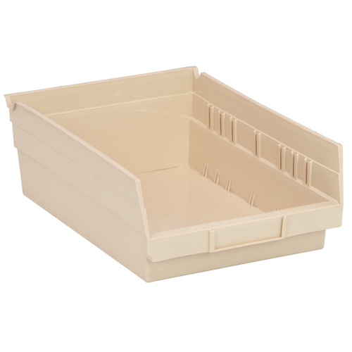 Economy Shelf Bin, 8-3/8" W x 4" H x 11-5/8" D, Ivory Fastek