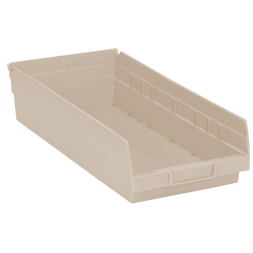 Economy Shelf Bin, 8-3/8" W x 4" H x 17-7/8" D, Ivory Fastek