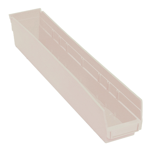 Economy Shelf Bin, 4-1/8" W x 4" H x 23-5/8" D, Ivory Fastek